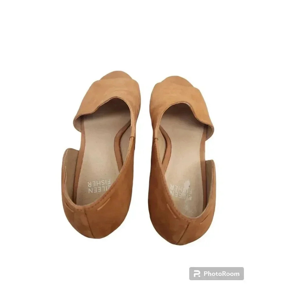 Eileen Fisher Fig Nubuck Open Size Shoes Cognac Brown Size 8 - Picture 3 of 7